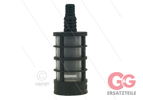 Chemiefilter Kunststoff mit Messinggewicht - 355 mµ - 6 bis