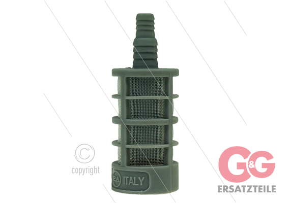 Chemiefilter Kunststoff mit Messinggewicht und Rückschlagven