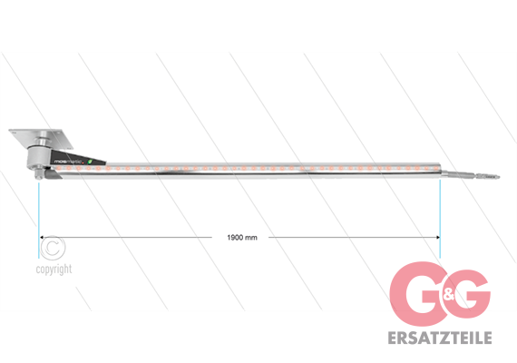 DKPbl - Deckenkreisel mit LED - L=1900mm - Anschluss Ein 1/4