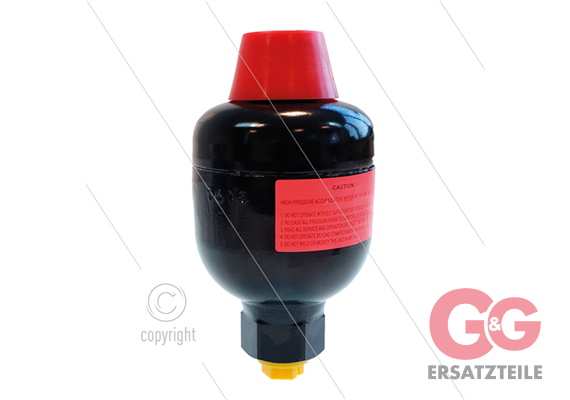 Druckspeicher 0,10 Ltr - 210 Bar - 3/8" IG - NPT - Gasdruck (Stickstoff): 40 Bar