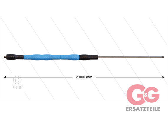 Düsenrohr 2000mm "Iso88" - Handgriff 500mm, Edelstahl, schwa