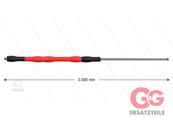 Düsenrohr 2000mm "Iso88" - Handgriff 500mm, Edelstahl, schwa