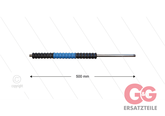 Düsenrohr 500mm "Iso77", Edelstahl - Handgriff 300mm drehbar