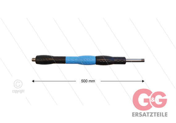 Düsenrohr 500mm "Iso88", Edelstahl - Handgriff 300mm drehbar