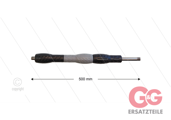 Düsenrohr 500mm "Iso88", Edelstahl - Handgriff 300mm drehbar