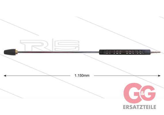 Düsenrohr VA 1000mm mit TN255 Rotordüse 045 - Isohalbschalen