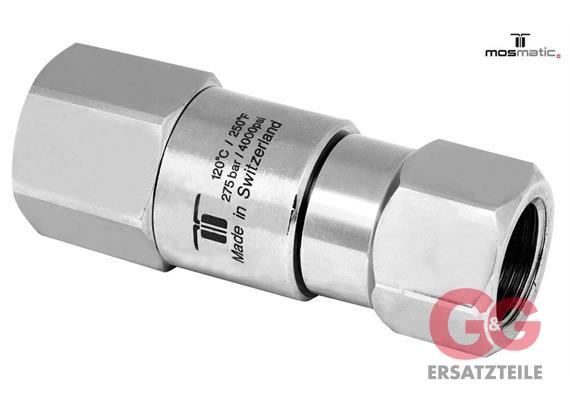 Gun swivel reinforced simple bearing system, ss DGV-06 G1/4"F G3/8"F