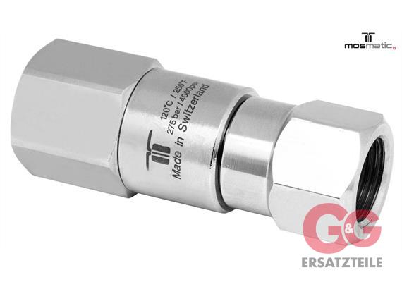 Gun swivel reinforced simple bearing system, ss DGV-06 G3/8"F G1/4"F