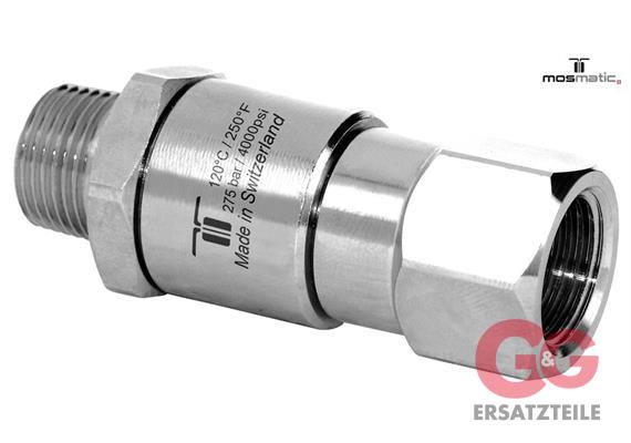 Gun Swivel reinforced single bearing system, ss DGV-06 G3/8"M G3/8"F