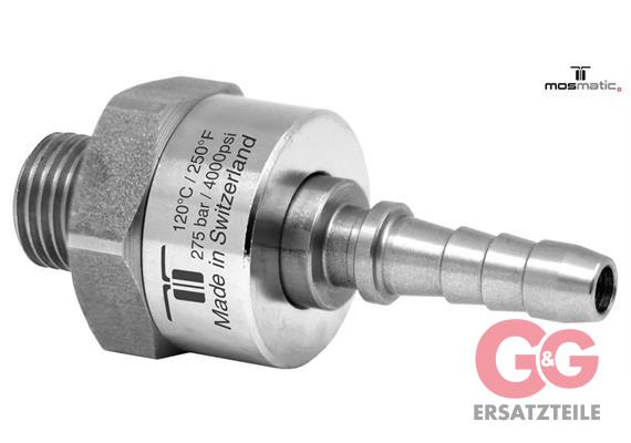 Gun Swivel single bearing system, ss DGK-06 G1/4"M Schl-Nip-3/8" (9,5)