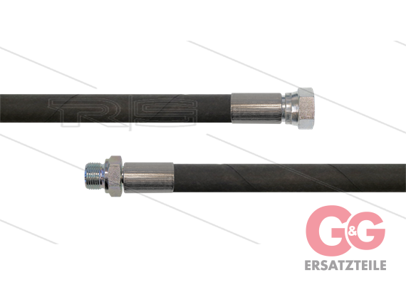 HD-Schlauch schwarz 1SC-12 - 50m - 1/2" DKR x 1/2" AGR - ohn