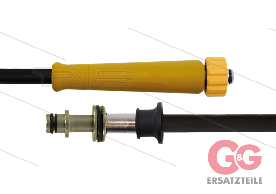 HD-Schlauch schwarz 1SN-08 -10m - M22 HV gelb flach x Ø11mm