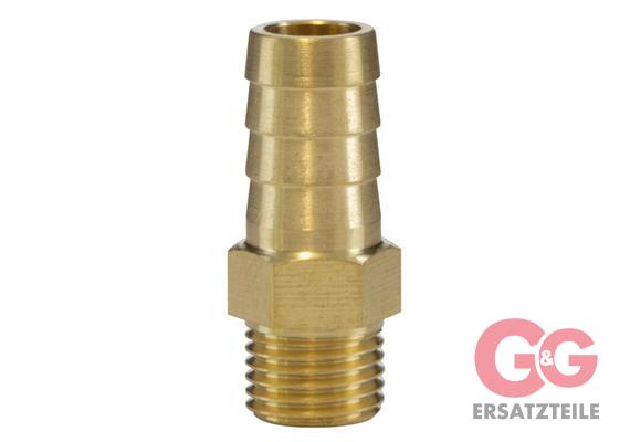 HOSE BARB 1/4"M 13MM BRASS