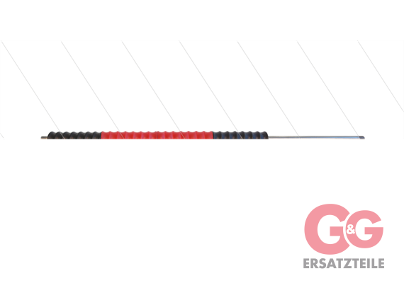 Iso77 lans L=700mm - draaibare isolatie 400mm - zwart/rood/z