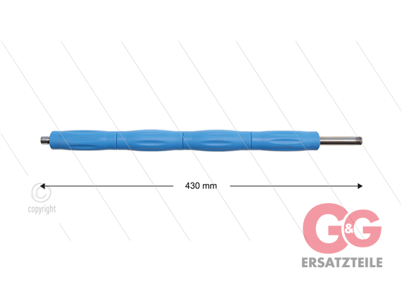 Isolierungsteil handgriff Edelstahl - L=430mm Blau - 2 x 1/4
