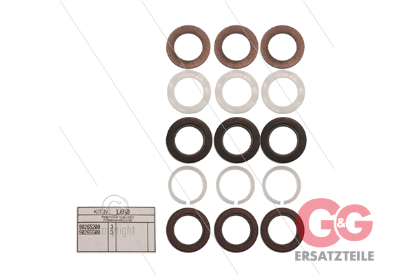 Kit 180 - Satz Hochdruck- und Niederdruckdichtungen Ø18mm (3