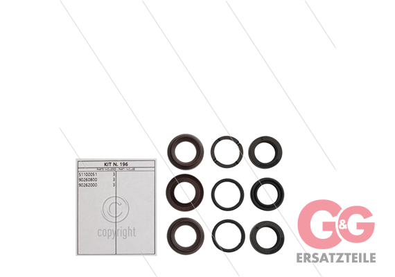 Kit 196 - Manschettensatz Ø15mm für 3 Plunger - Serie 60