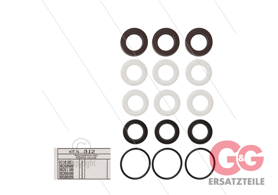 Kit 312 - Manschettensatz Ø15mm für 3 Plungers - Serie 53