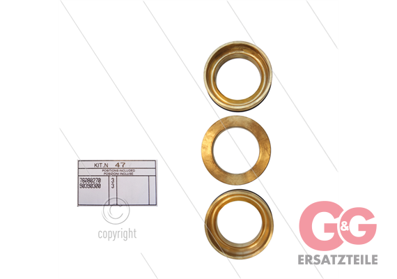 Kit 47 - Satz Messingringe + O-Ringe Ø45mm (3x)