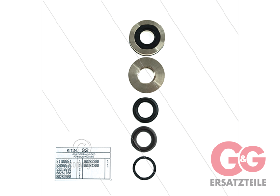 Kit 92 - kompletter Dichtsatz Ø15mm für 1 Plunger - Serie 50