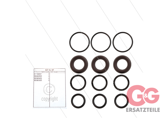 Kit 97 - Manschettensatz Ø15mm für 3 Plunger - Serie 51 Mist