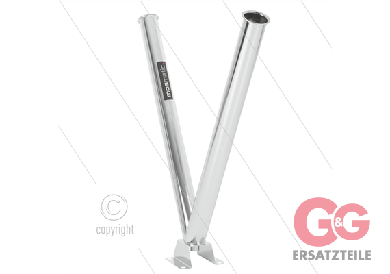 Lanzenhalter-zweifach - Edelstahl - mit erhöhter Bodenmontag