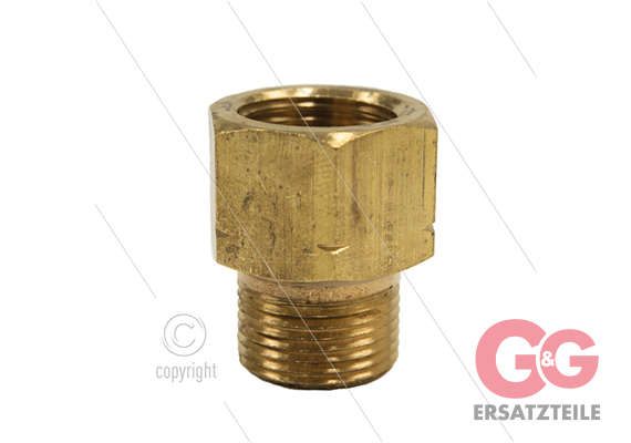 M21x1,5 - Gegennippel - Messing - 250 Bar - Ø14mm - 1/2" IG