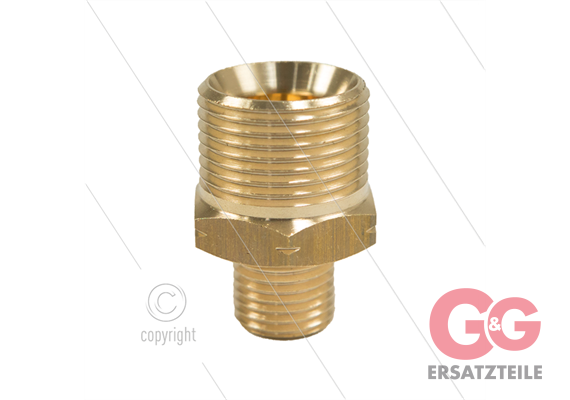 M21x1,5 - Gegennippel - Messing - 250 Bar - Ø14mm - 1/4" AG