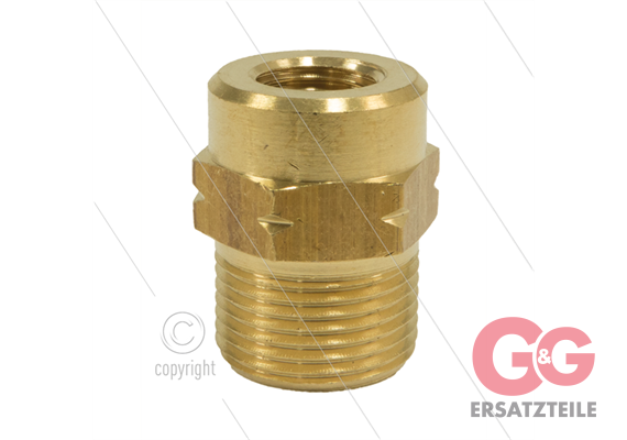 M21x1,5 - Gegennippel - Messing - 250 Bar - Ø14mm - 1/4" IG