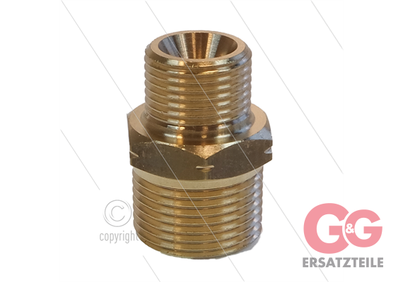 M21x1,5 - Gegennippel - Messing - 250 Bar - Ø14mm - 3/8" AG