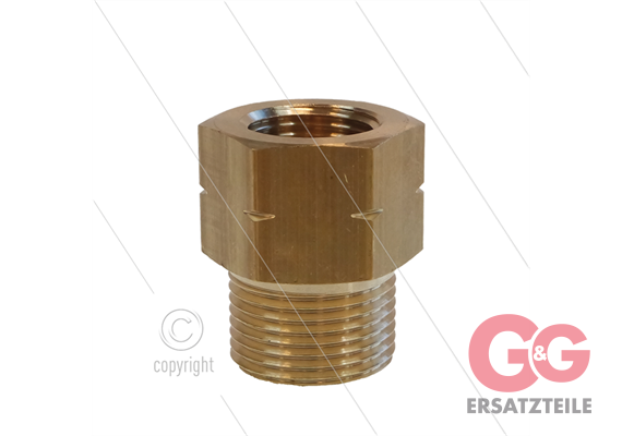 M21x1,5 - Gegennippel - Messing - 250 Bar - Ø14mm - 3/8" IG