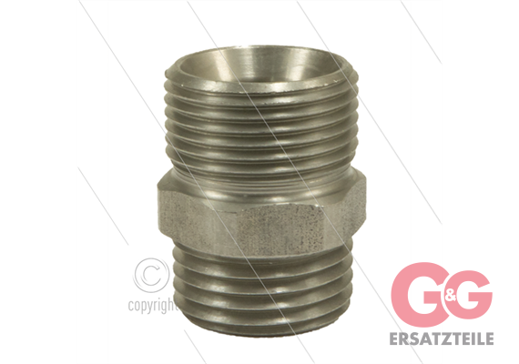 M22x1,5 - Gegennippel - Edelstahl - 500 Bar - 1/2" AG