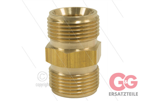 M22x1,5 - Schlauchverbinder - Messing - 400 Bar - Ø14mm - 2x