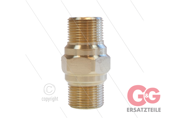 M22x1.5 - Schlauchverbinder - Messing - 400 Bar - Ø14mm - L=