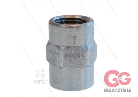 Muffe 1/4" IG BSP x 1/8" IG NPT - Edelstahl - mit Sechskant