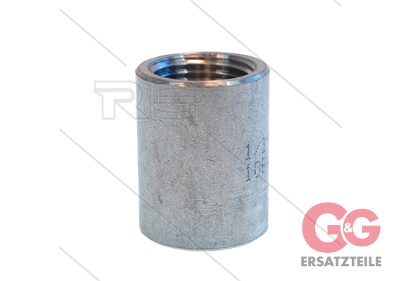Muffe - Edelstahl - 3/8" IG - rund