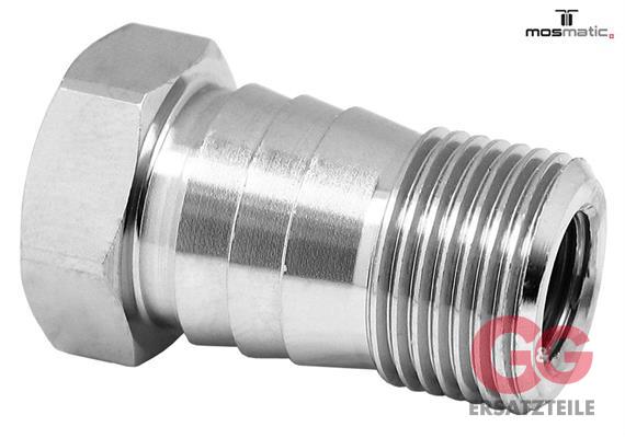 Nozzle-holder OD ø16, brass-nickel-plated M12x1-F 1/8"NPT-F G3/8"M SW19