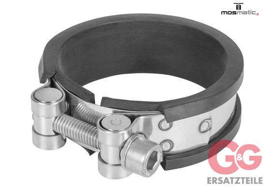 Pipe clamp with bar and rubber profile Inox ø50x26 M6-i6kt für LU-2"