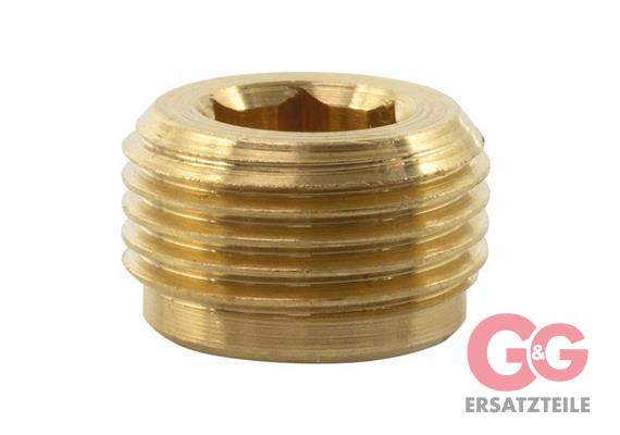 PLUG HEXAGON BRASS 1/8" WITHOUT RIM