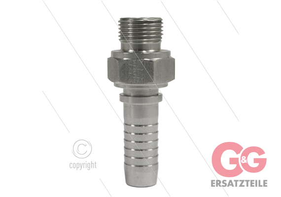 Pressnippel (PH) - Edelstahl - DN10 (3/8") - 3/8" AGR - SW22