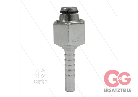 Pressnippel - Stahl - DN06 (1/4") - M14x1,5 (8L) DKOL - mit O-Ring - SW17