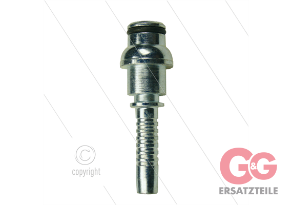 Pressnippel - Stahl - DN08 (5/16") - kurzem Kugelkopf und O-