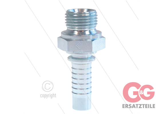 Pressnippel - Stahl - DN12 (1/2") - 1/2" AGR - SW27