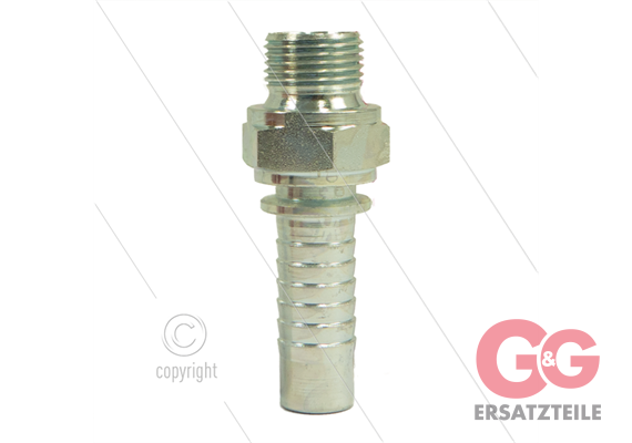 Pressnippel - Stahl - DN12 (1/2") - 3/8" AGR - SW22