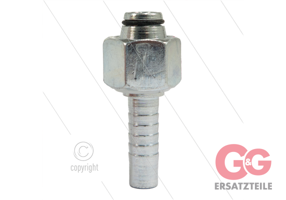 Pressnippel - Stahl - DN12 (1/2") - M22x1,5 (12L) DKOL - mit O-Ring - SW27
