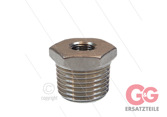Reduziernippel - Edelstahl - 1/2" AG x 1/8" IG