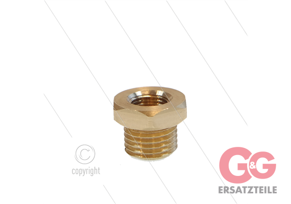 Reduziernippel - Messing - 1/4" AG x 1/8" IG