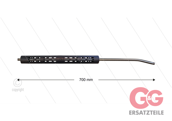 RP2 Lanze - L=700mm - gebogen - Edelstahl - Isohalbschalen L