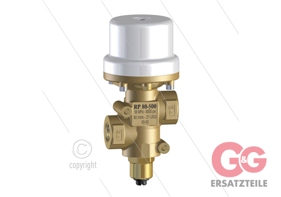 RP80/500 pneumatisch Ventil - 500 Bar - 80 l/min - max 90°C - 2 x 1/2" IG