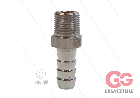 Schlauchtülle - Edelstahl - Ø13mm - 3/8" AG